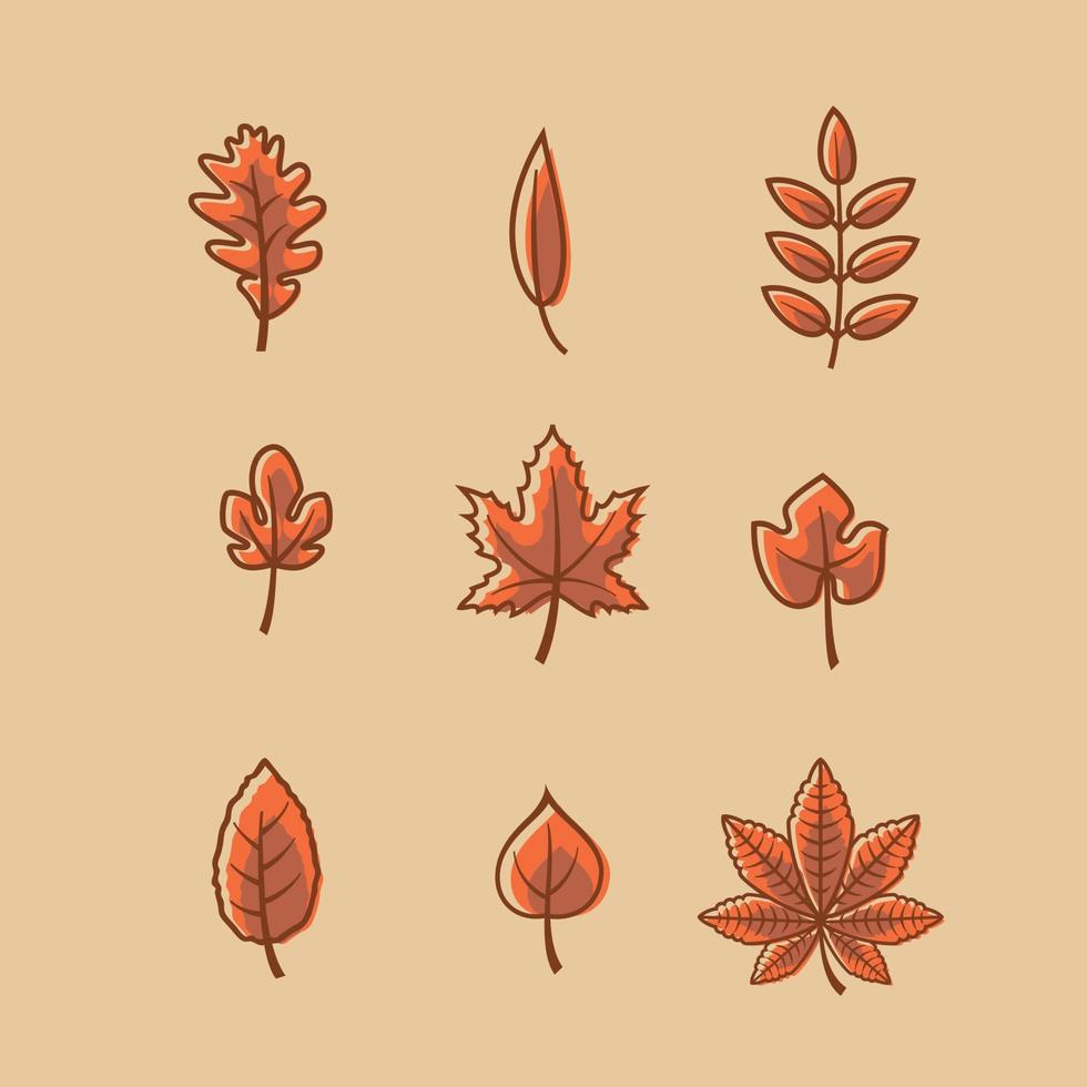 Dry Leaves Icon Set 8251617 Vector Art at Vecteezy