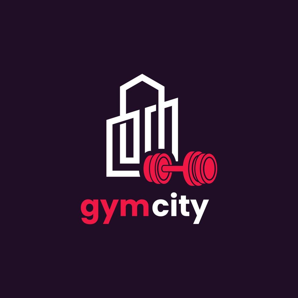 logotipo de gimnasio de la ciudad vector