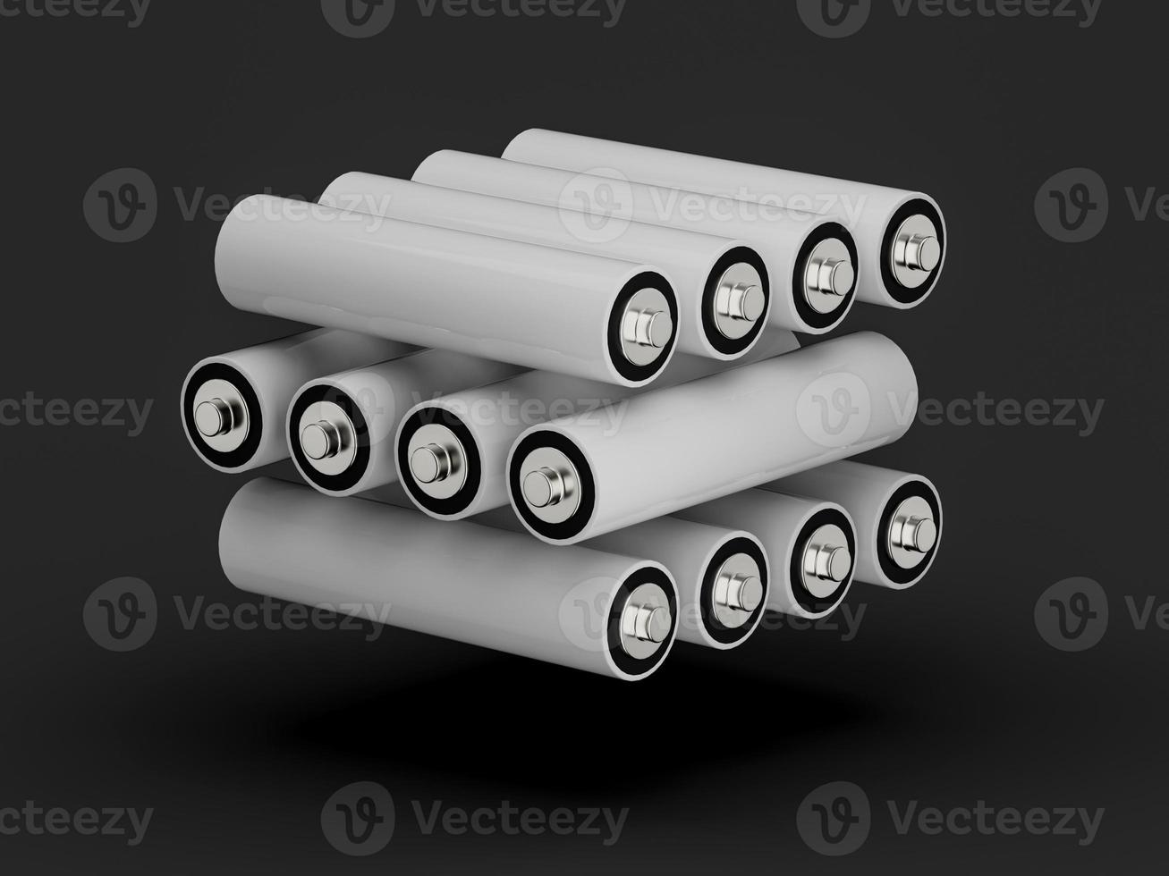 AAA Size battery isolated on Black background blank rechargeable battery aa or aaa size 3d illustration photo