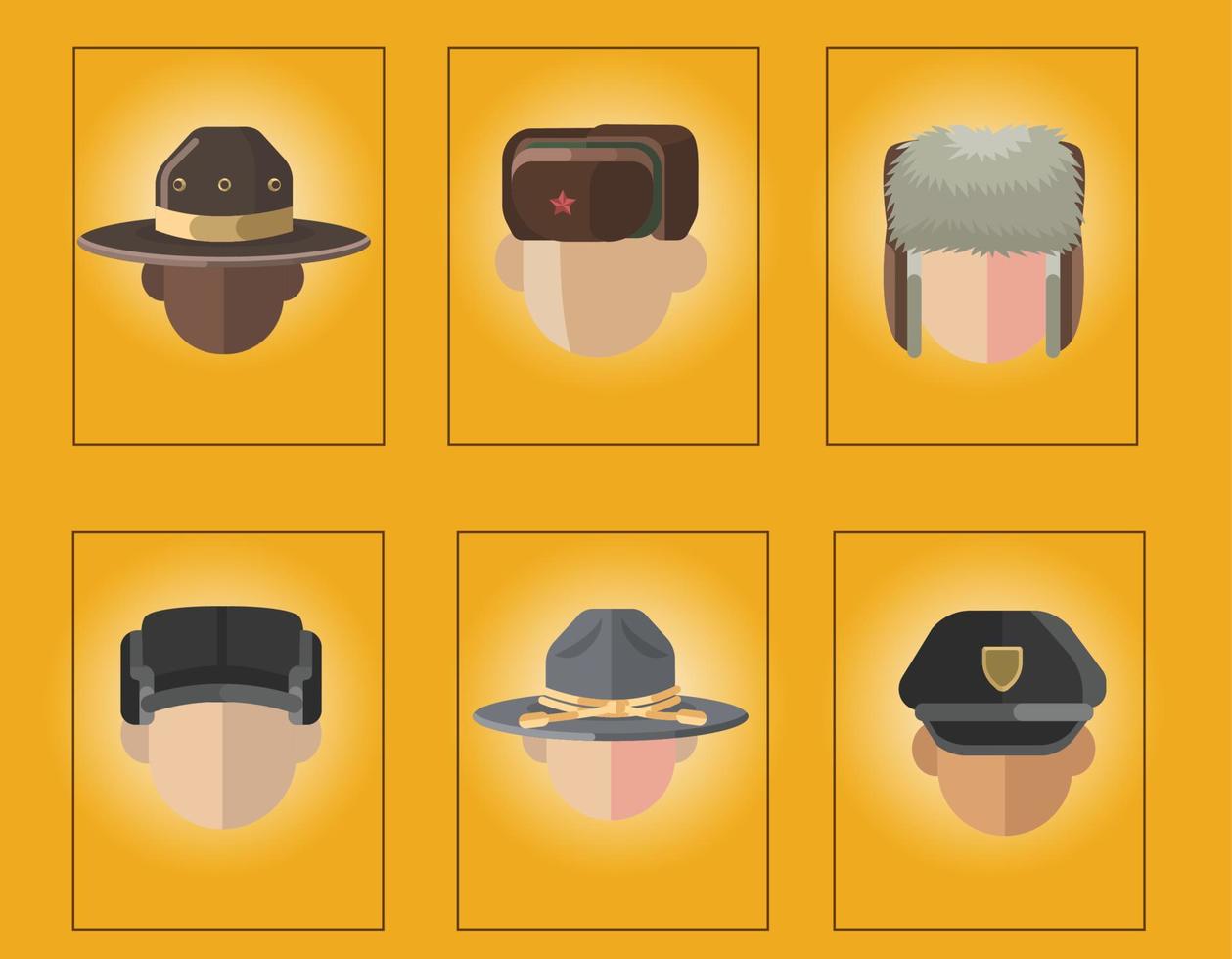 Trooper Hats Vector In Flat Design