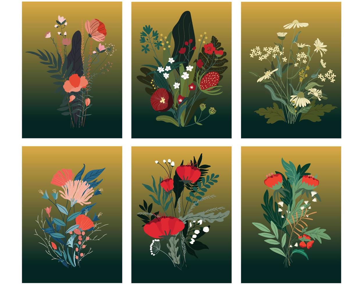 las elegantes plantillas de pintura floral vector