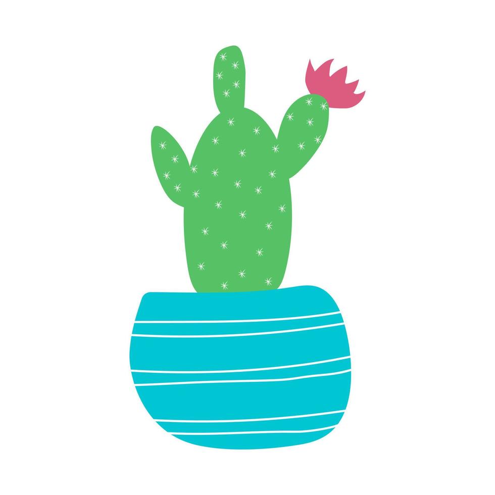 Hand drawn cacti  sketch set for stickers, prints, design and decor. Vector flat illustration