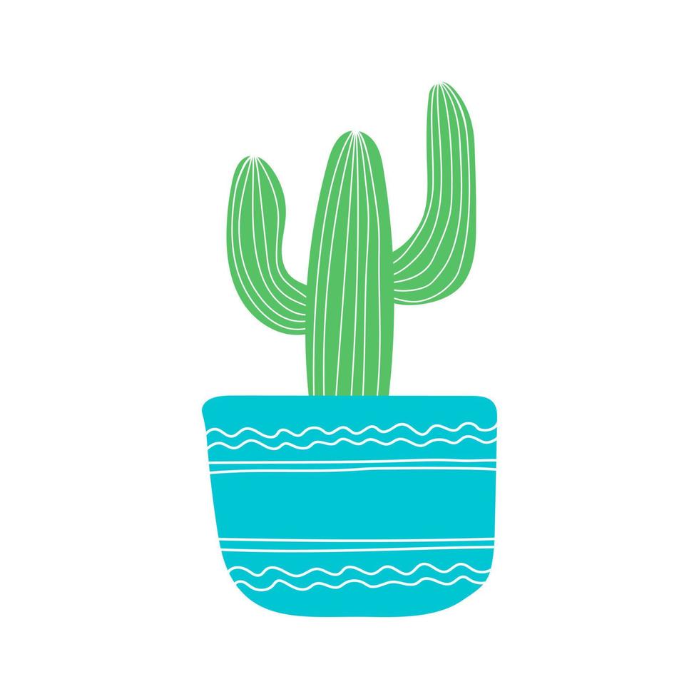 Hand drawn cacti  sketch set for stickers, prints, design and decor. Vector flat illustration