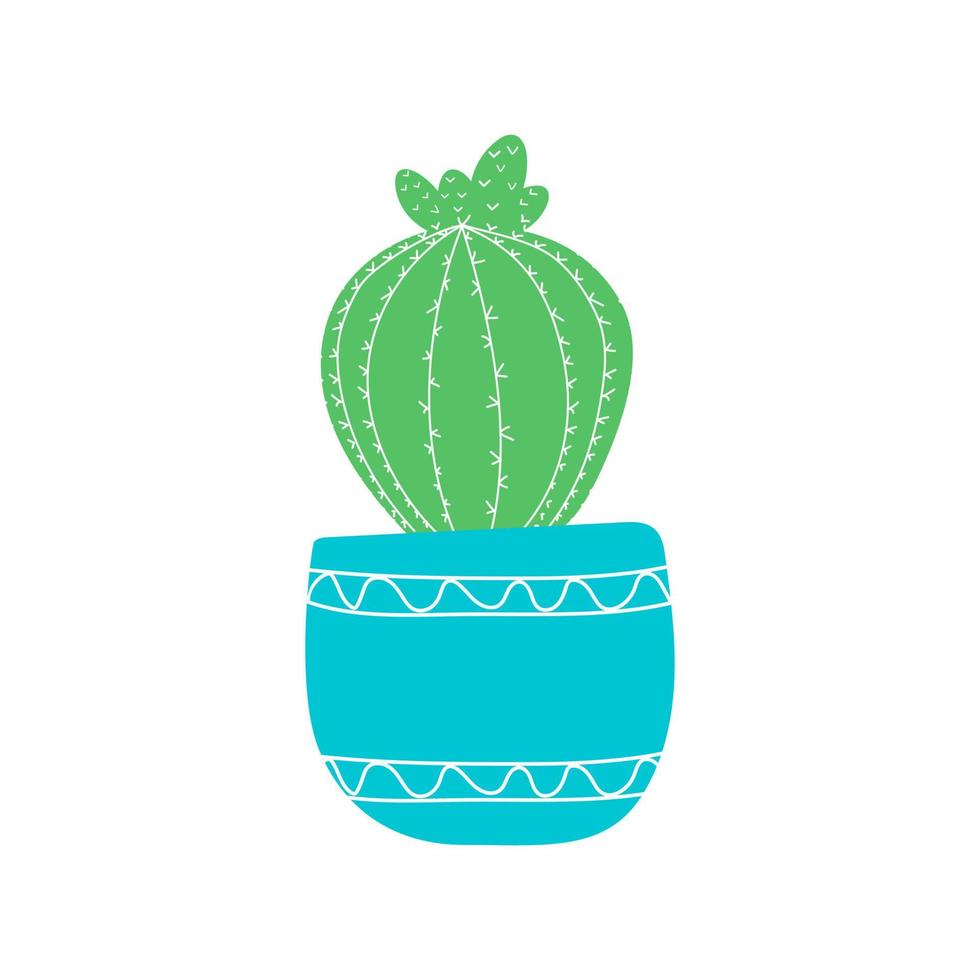 Hand drawn cacti  sketch set for stickers, prints, design and decor. Vector flat illustration