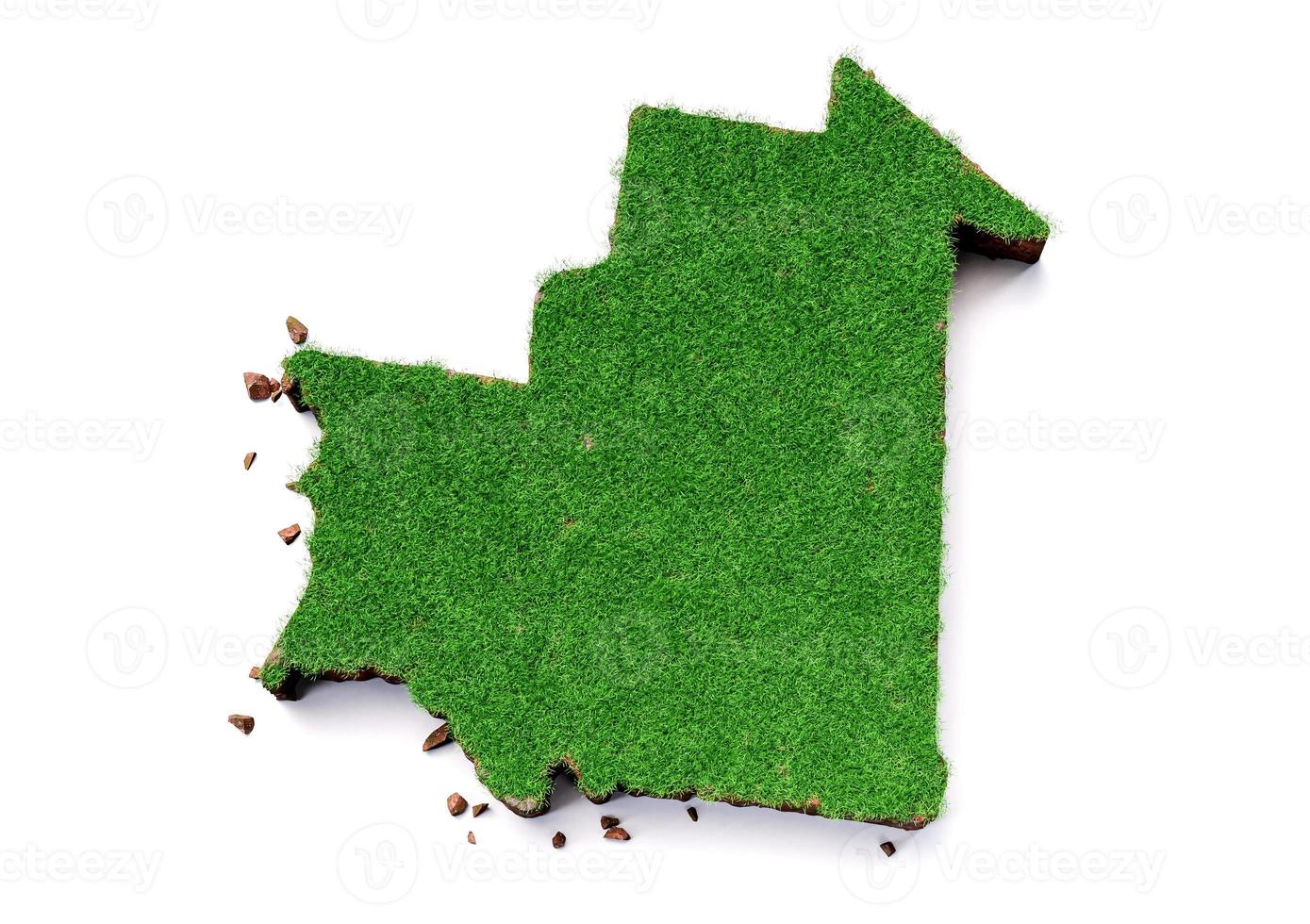 Mauritania Map Grass and ground texture 3d illustration photo