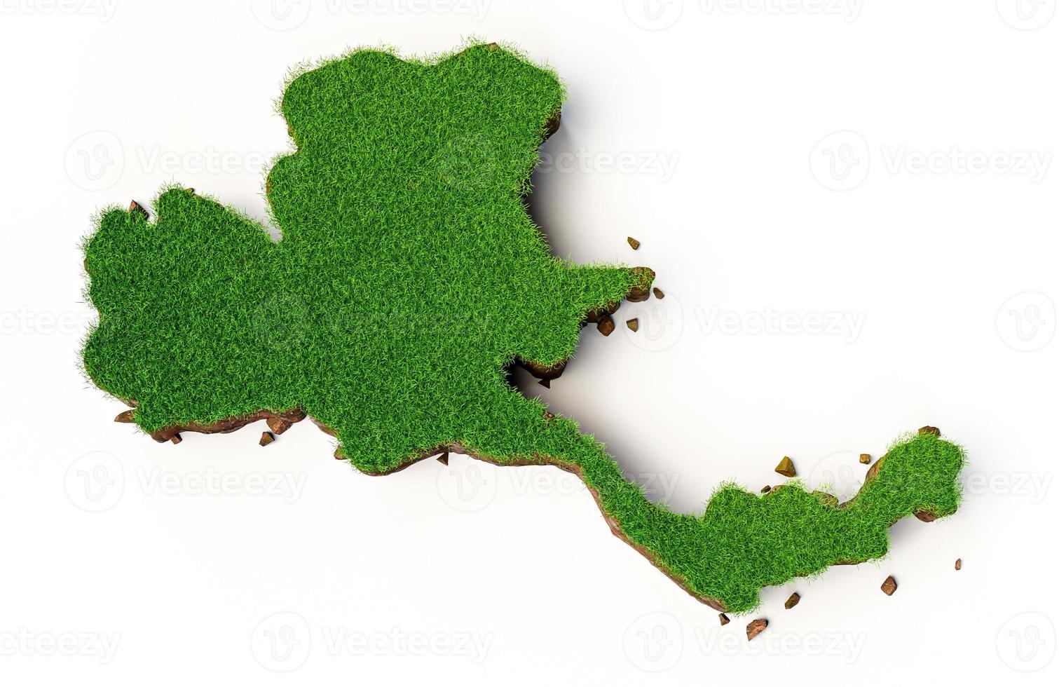 Tailandia país hierba y suelo textura mapa 3d ilustración foto