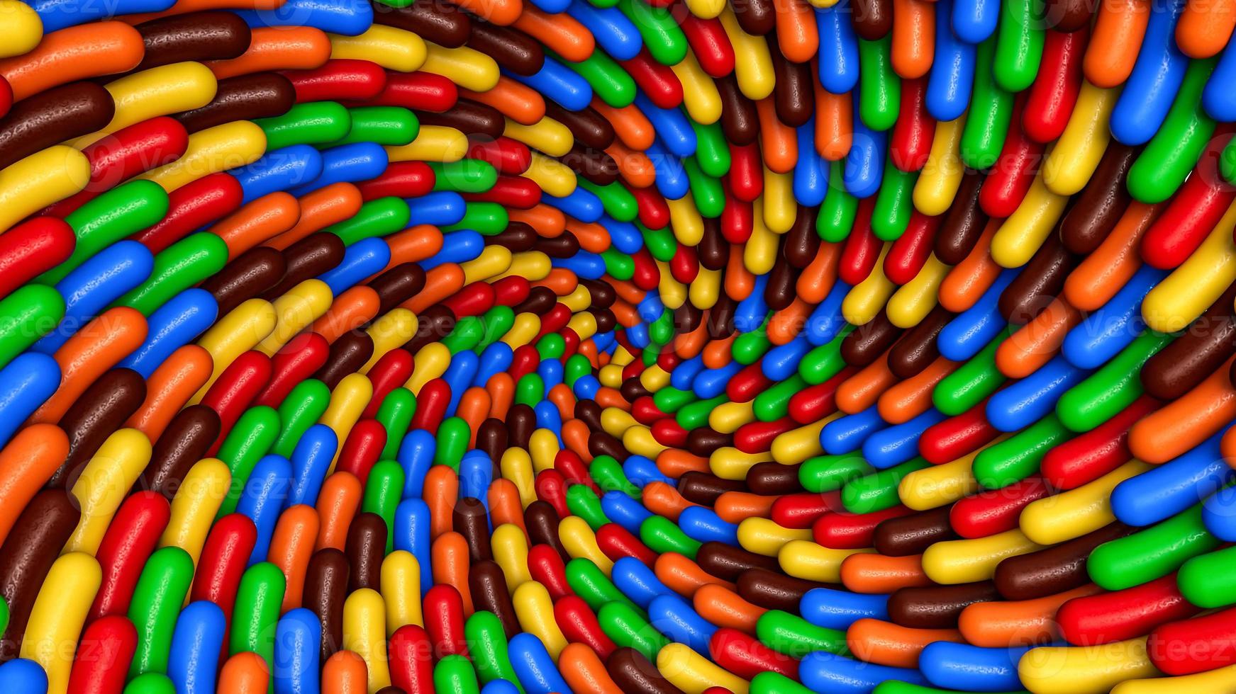 Spiral Sprinkle background Abstract Sprinkles swirl made with Colorful Sprinkles 3d Illustration photo