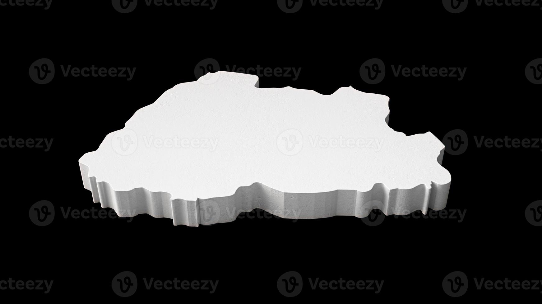 Bhutan 3D map Geography on black background 3D illustration photo