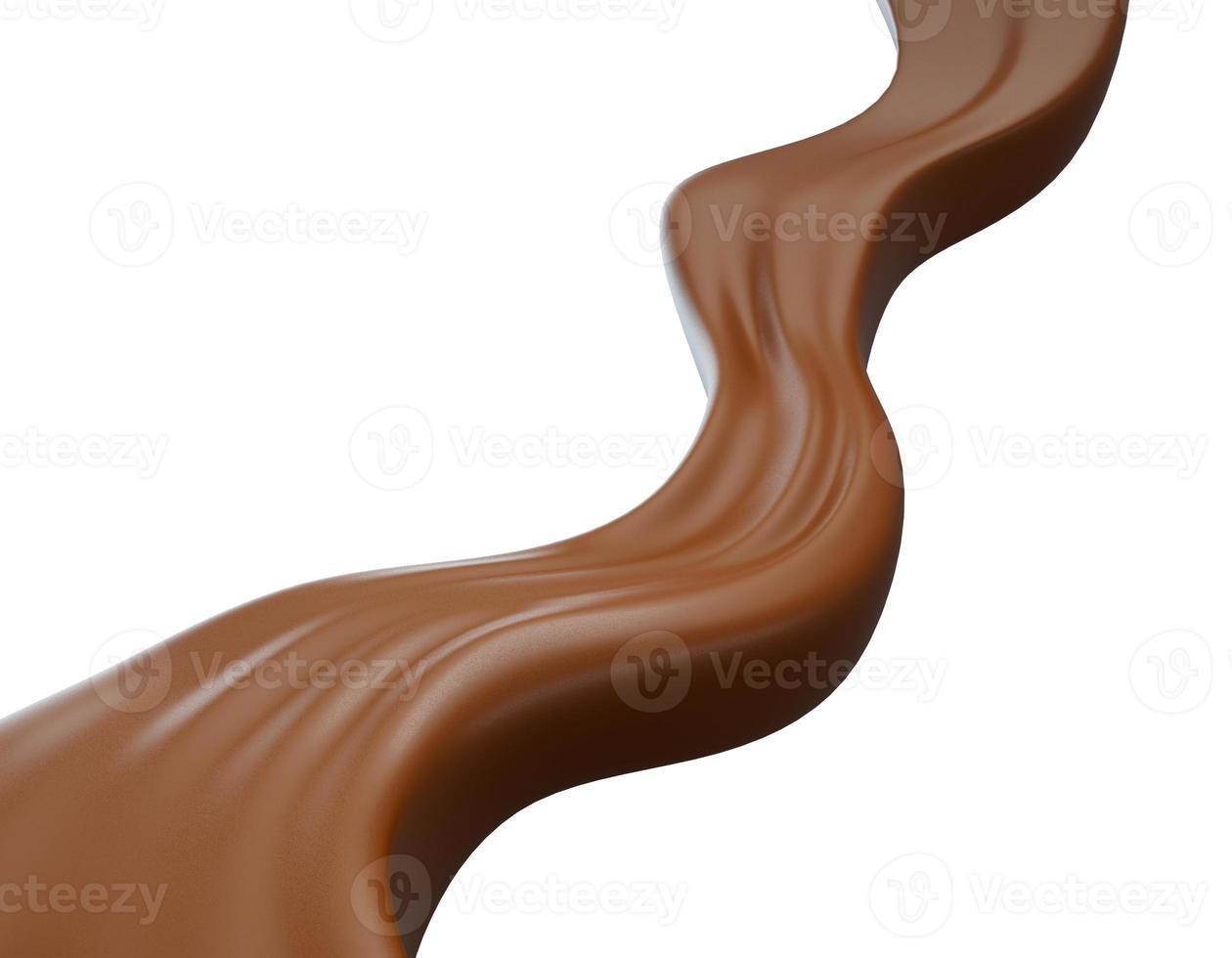 Chocolate wave beautiful, elegant splash of chocolate 3d illustration photo
