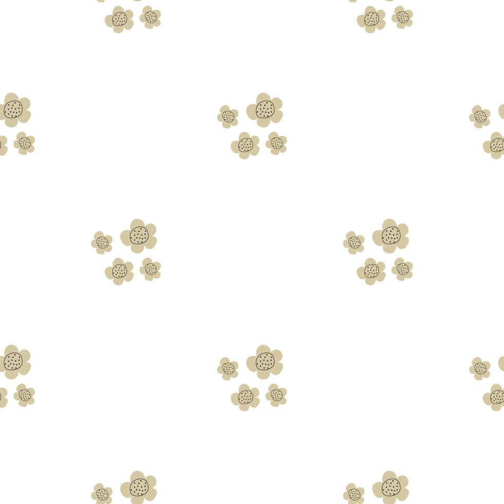 patrón floral vector transparente con flores. flor de primavera estilo infantil simple dibujado a mano. bastante ditsy para tela, textil, papel pintado. papel digital en fondo blanco