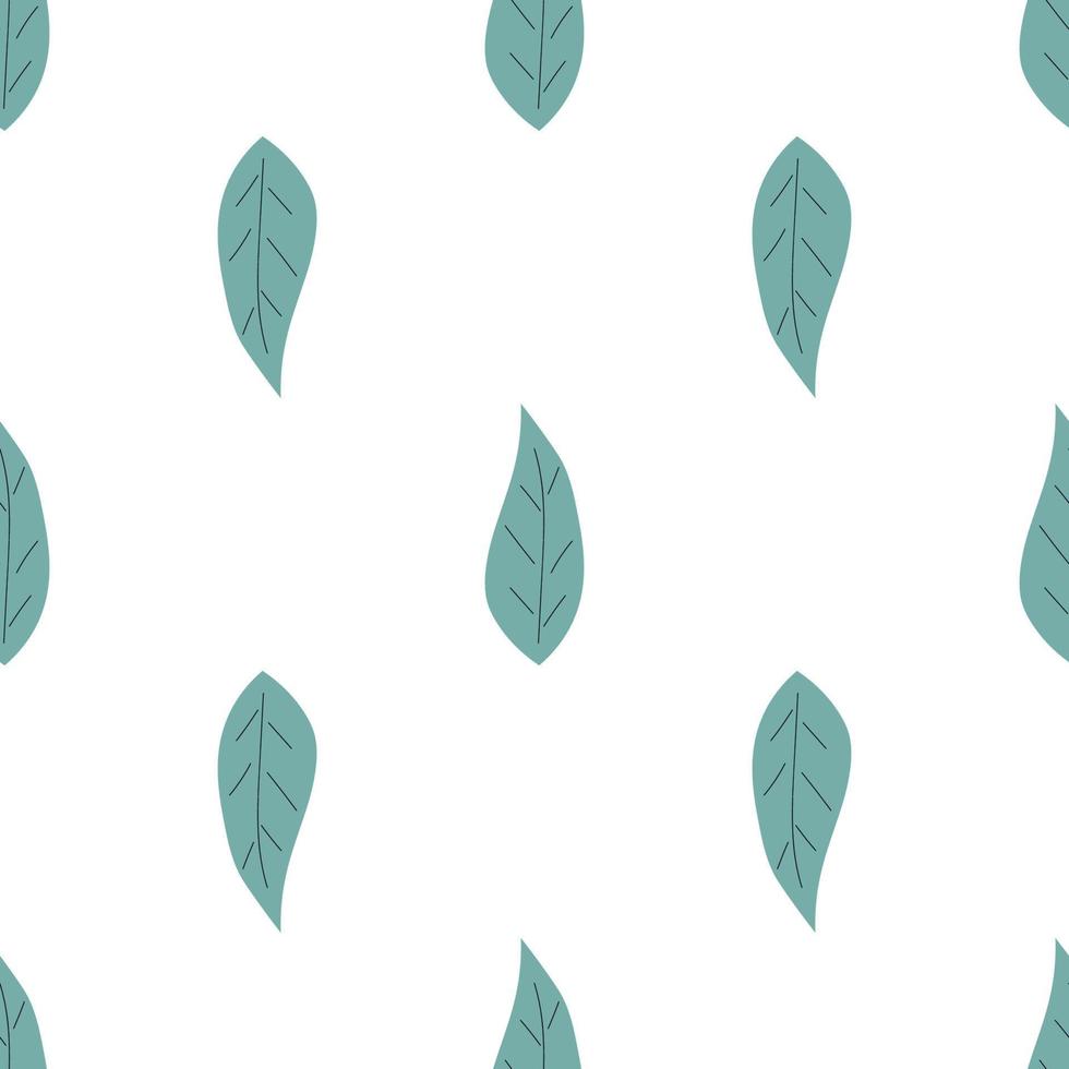 Leafs seamless pattern. Vector hand drawn botanical illustration. Pretty scandi style for fabric, textile, wallpaper. Digital paper in white background