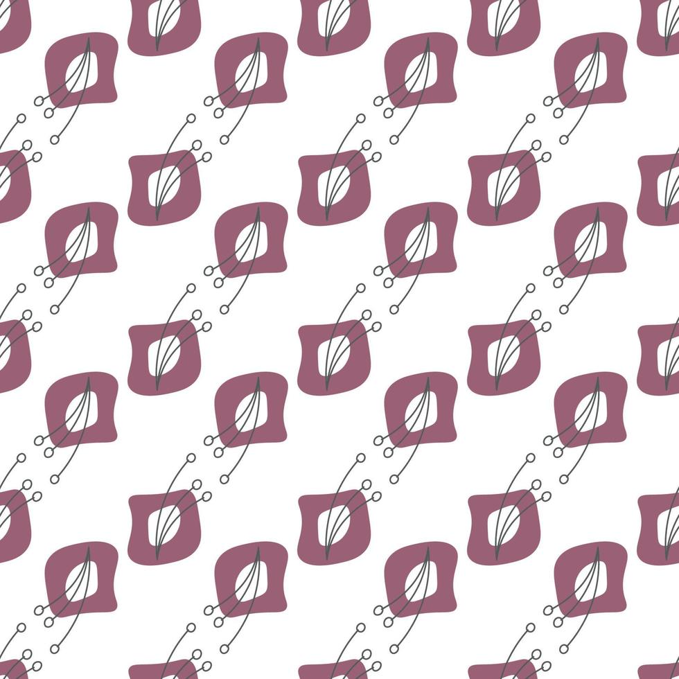 Seamless pattern with leaves and abstract shapes. Abstract Minimalistic Art. Cute kids nursery repeat background. Design in boho style for printing on textile or paper. vector