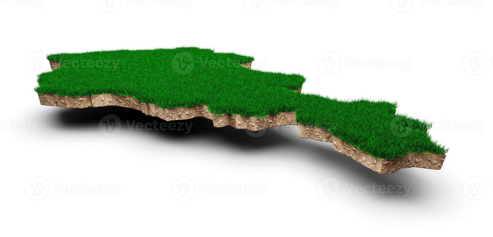 Armenia Map soil land geology cross section with green grass and Rock ground texture 3d illustration photo