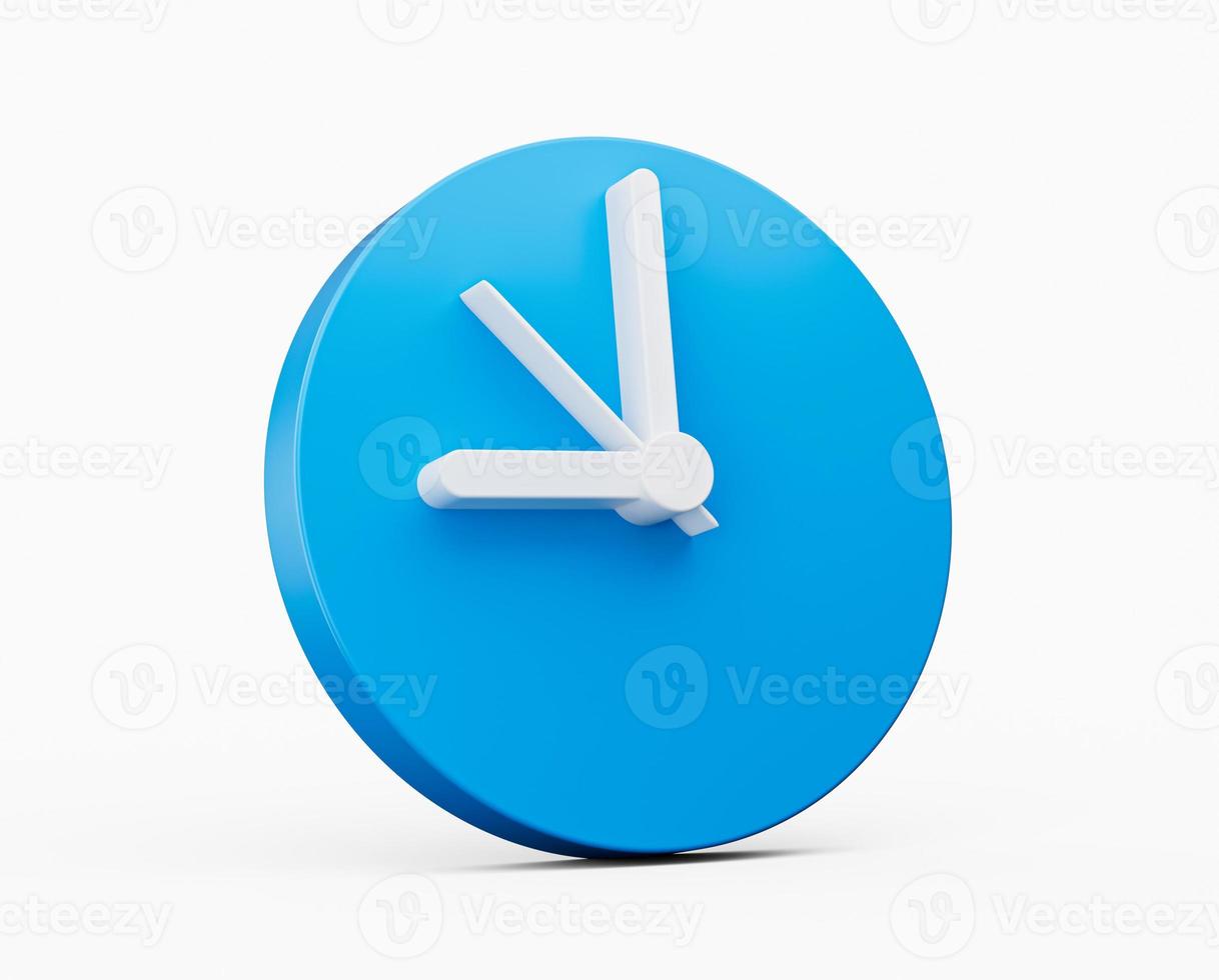 Round clock 3d icon. minimal style. Time keeping , measurement of time, time management and deadline concept 3d illustration photo