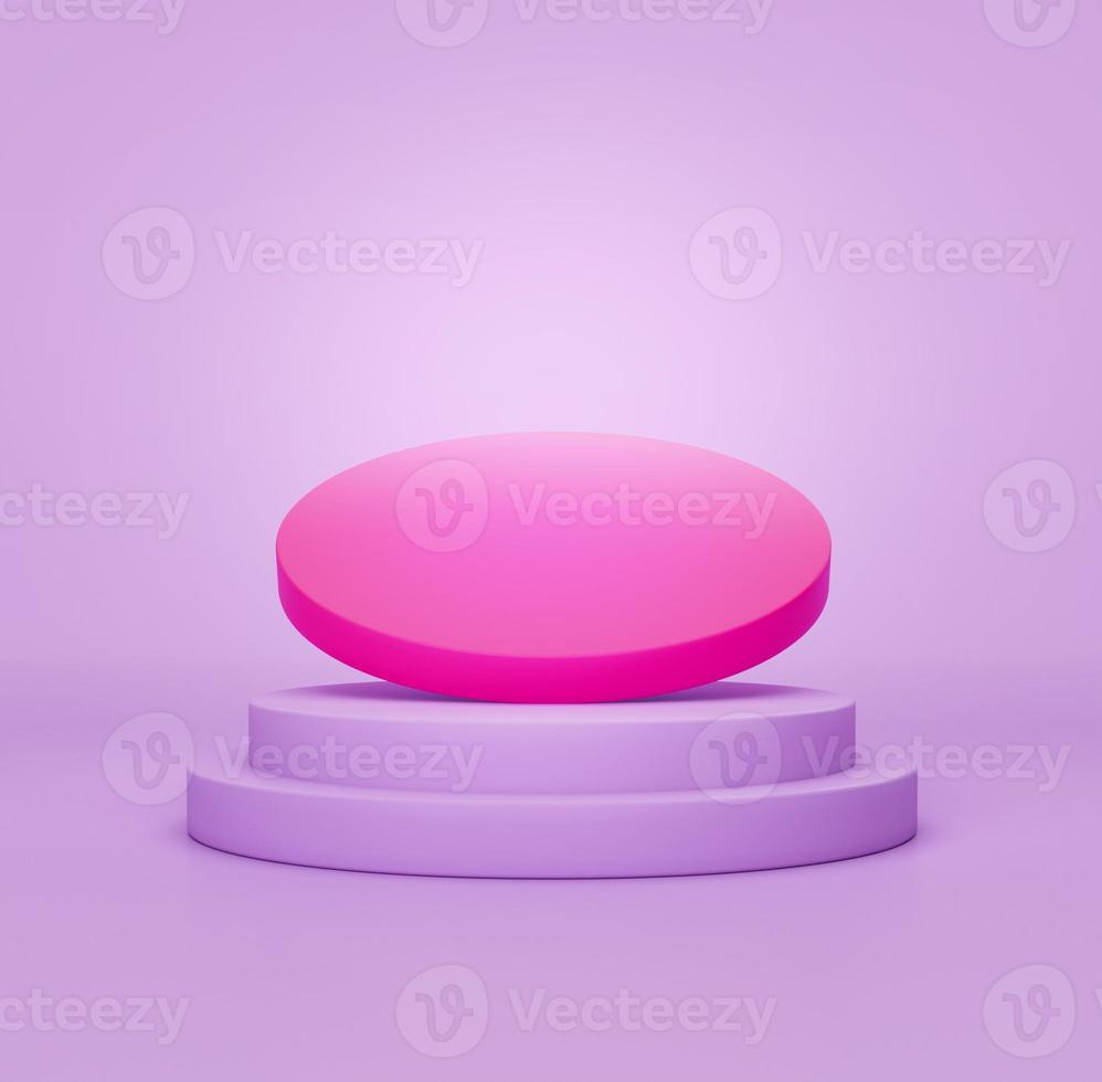 Pink and Purple circle stage podium background Composition of 3D Rendering photo