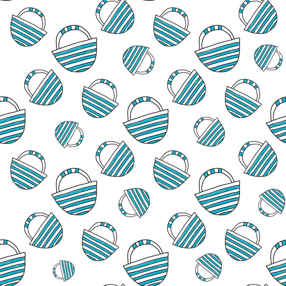 Blue travel bag seamless vector