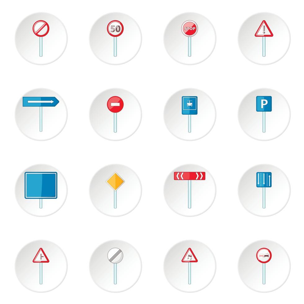 Road signs icons set vector