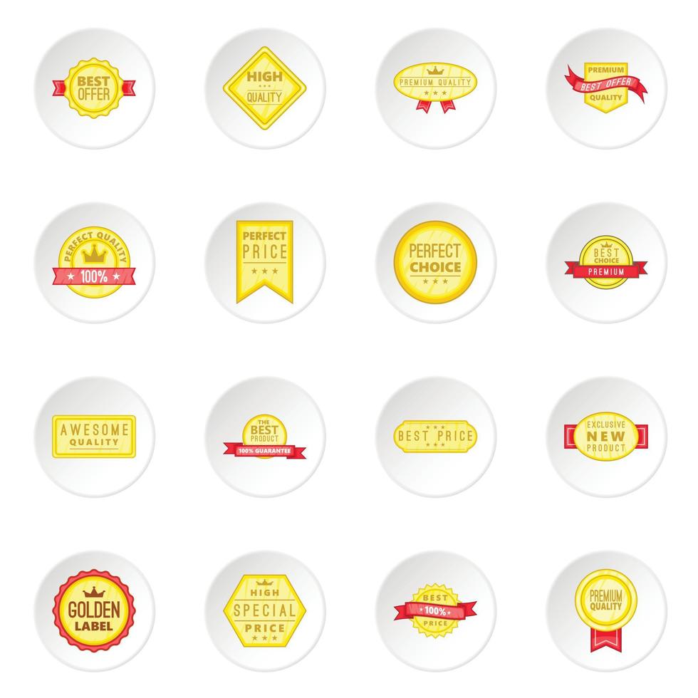 Retail label icons set vector