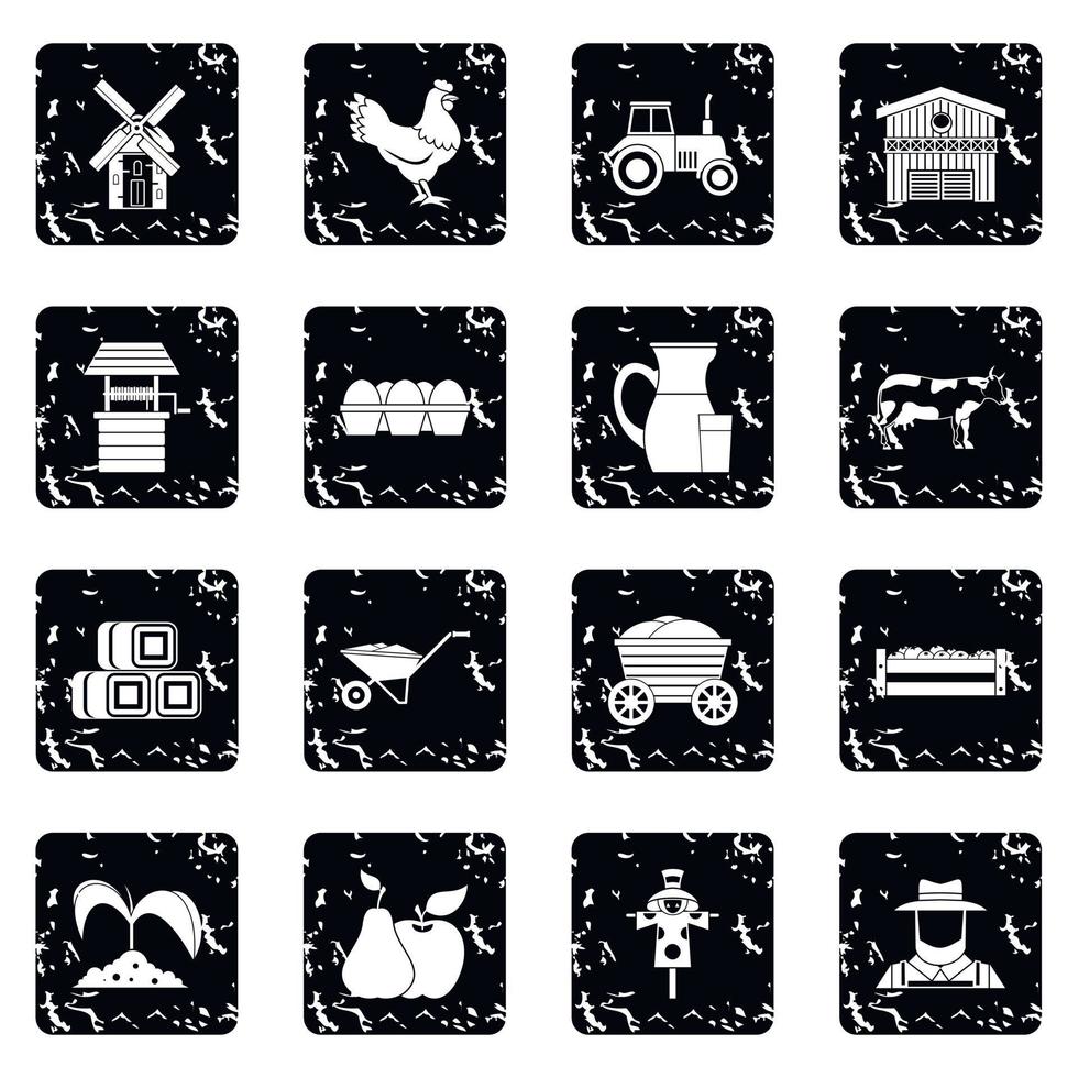 Farm icons set vector
