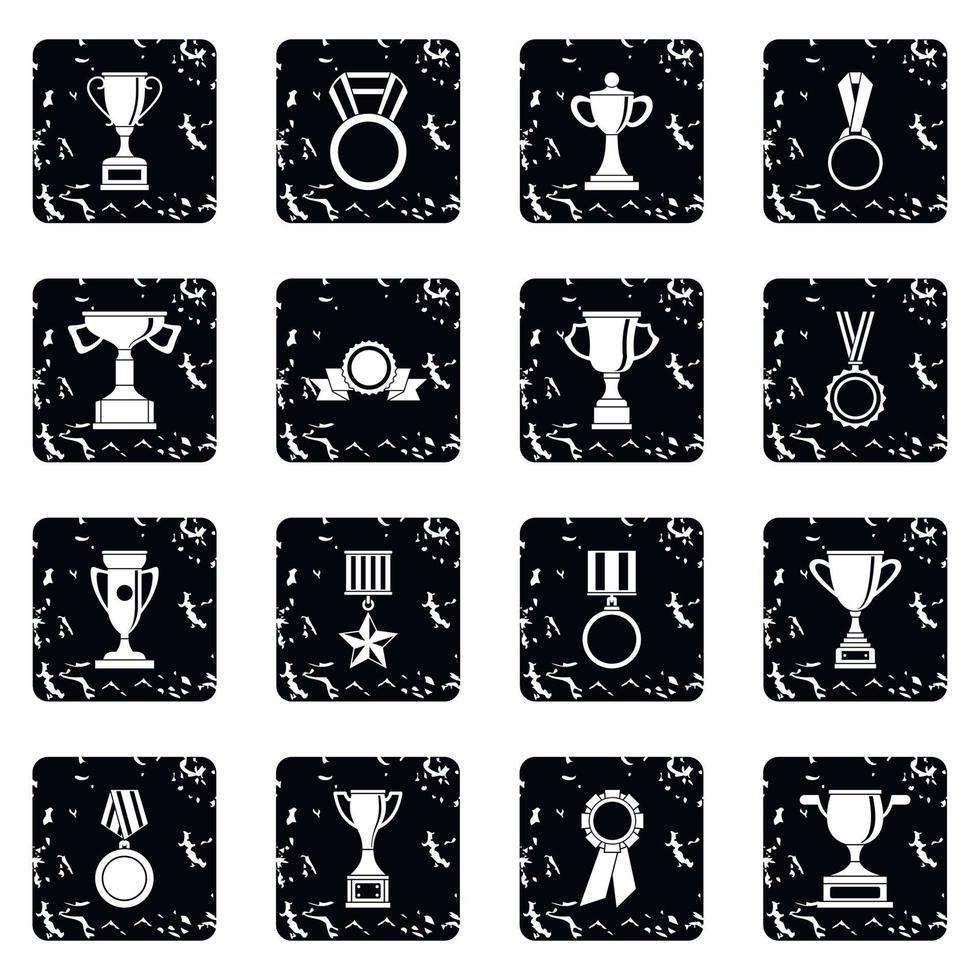 Trophy icons set vector