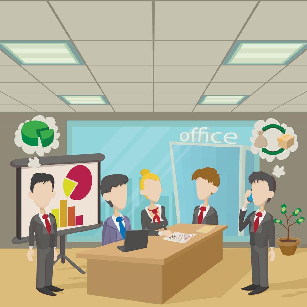 People in a meeting concept, cartoon style vector