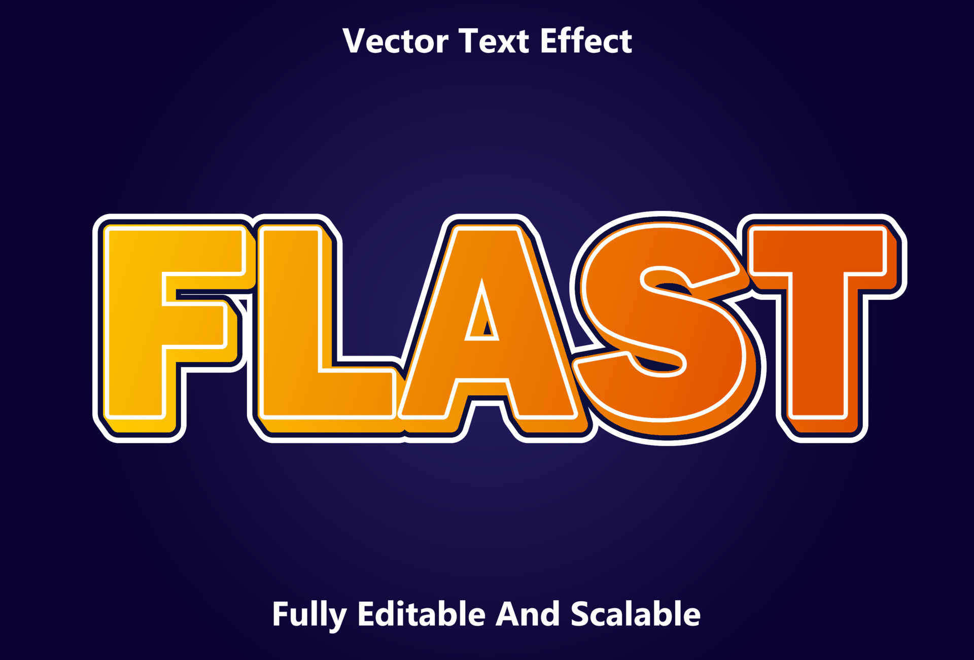 flash text effect with orange and blue color editable. 8253034 Vector Art at Vecteezy
