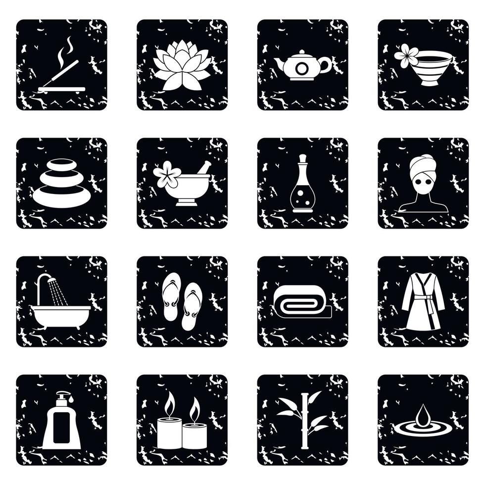 Spa treatments icons set vector