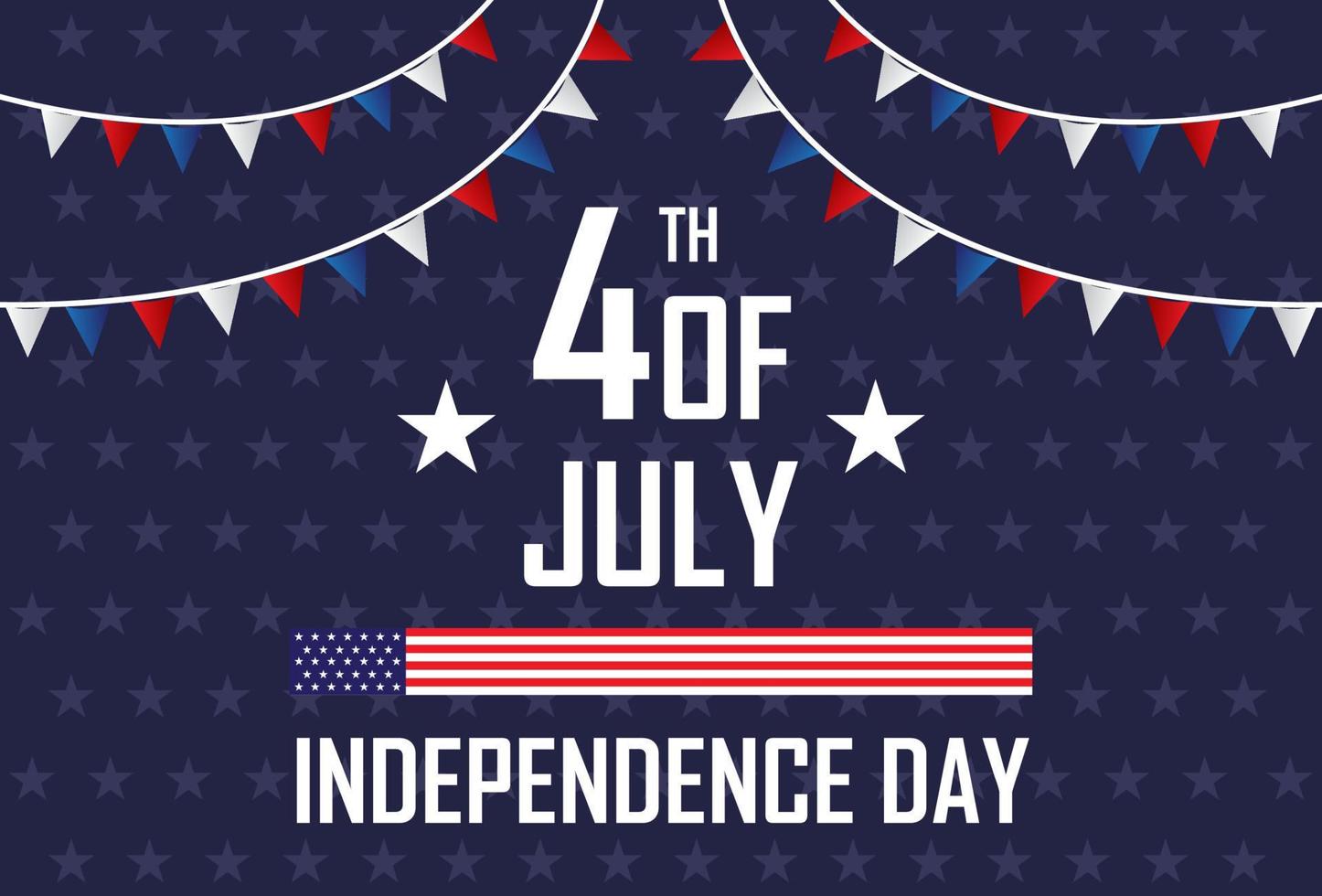 United States independence greeting design with flag decoration. vector