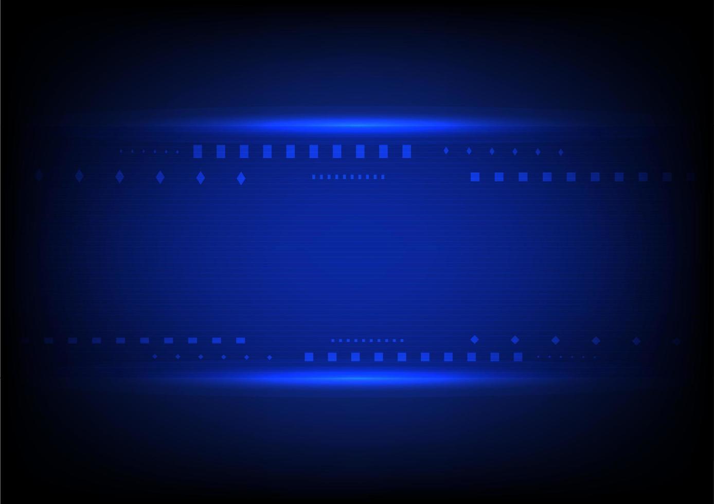 Abstract vector technology lines with lights on dark blue gradient backgound