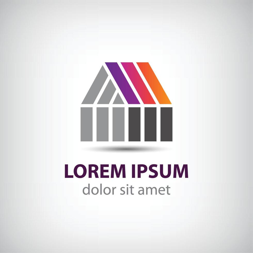 Vector geometric origami abstract house logo. Use for real estate, architecture, construction and building icons.