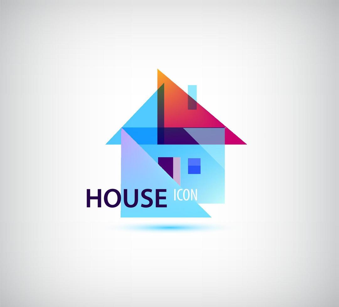 logotipo de la casa abstracta de origami geométrico vectorial. utilícelo para los iconos inmobiliarios, arquitectónicos, de construcción y de construcción. vector