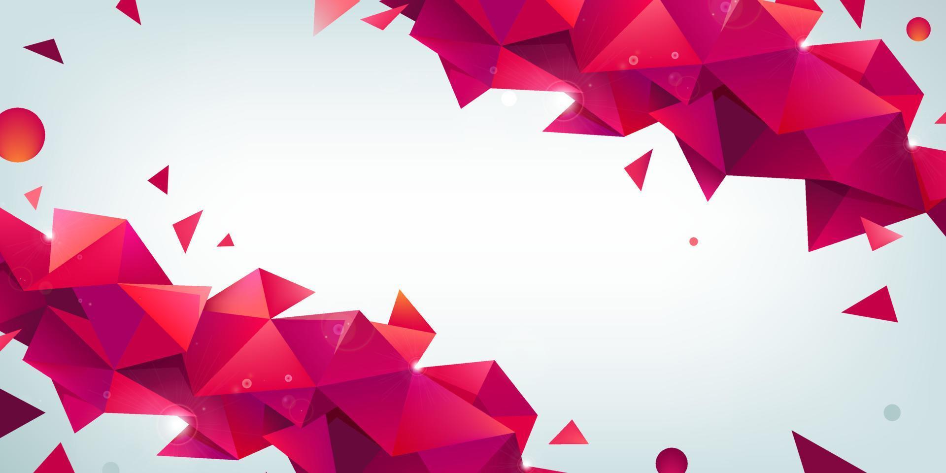 Vector abstract geometric 3d facet shape isolated, crystal, origami style. Use for banners, web, brochure, ad, poster, etc. Low poly modern background.