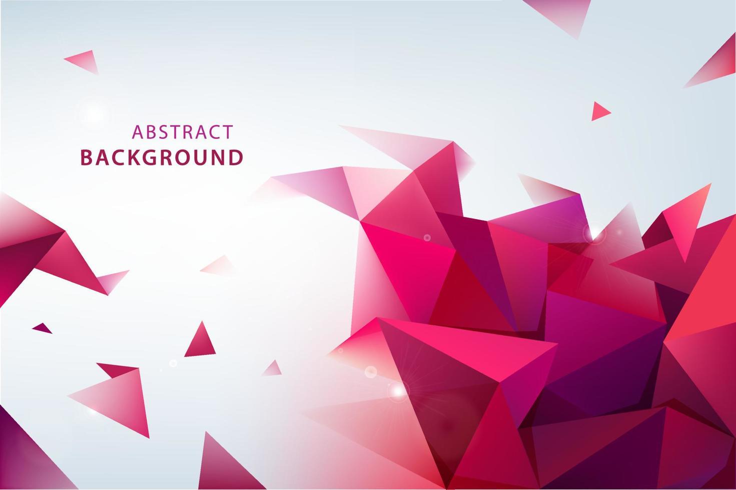 Vector abstract geometric 3d facet shape isolated, crystal, origami style. Use for banners, web, brochure, ad, poster, etc. Low poly modern background.