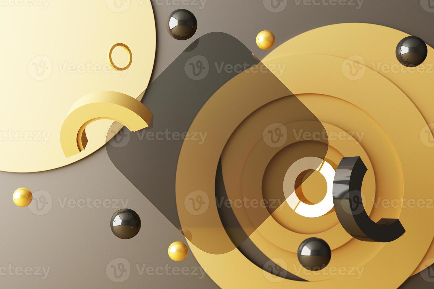 Minimal abstract geometric background with direct sunlight in shades of green and yellow. Showcase scene with empty podium for product presentation 3d rendering photo