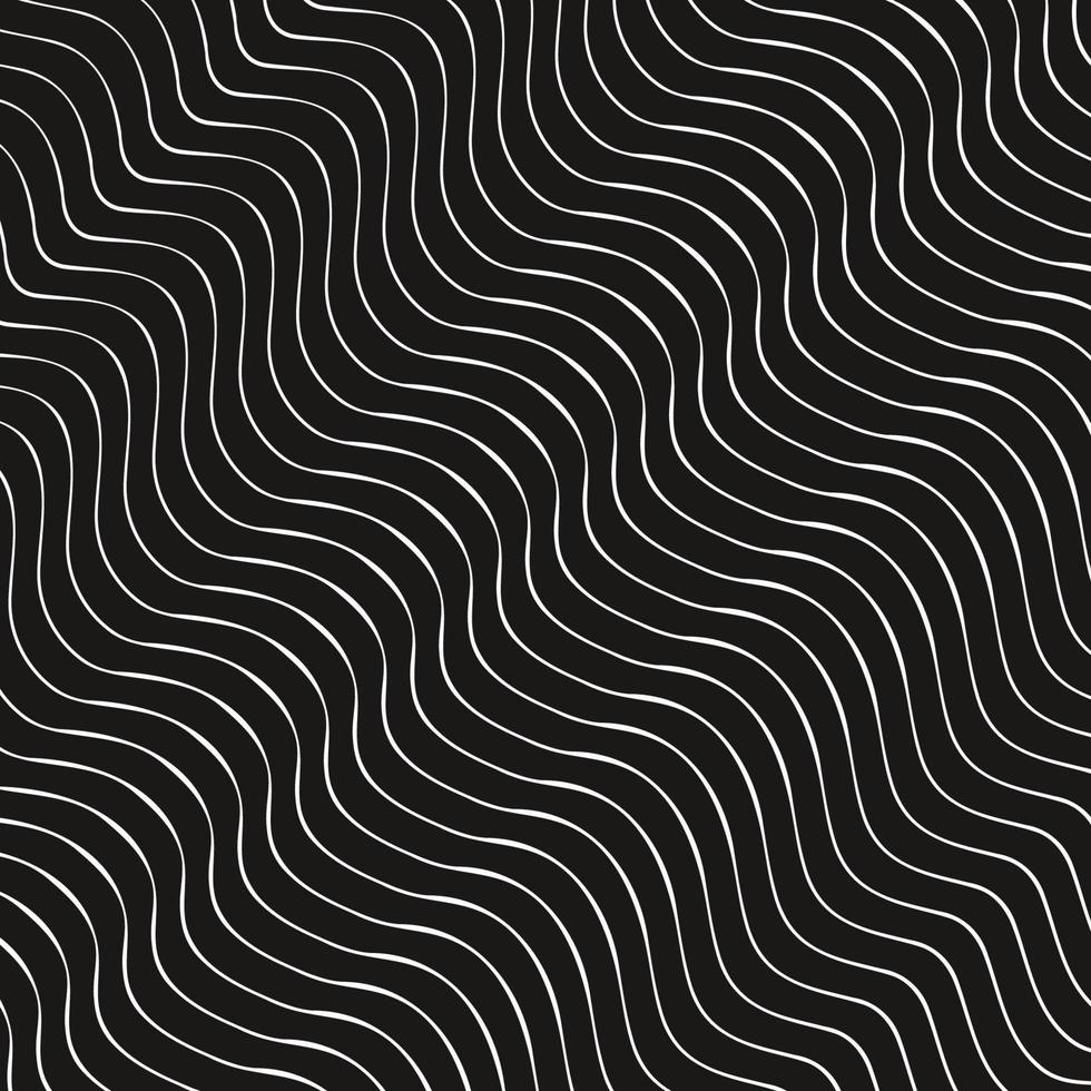 abstract wavy line pattern black white vintage background vector