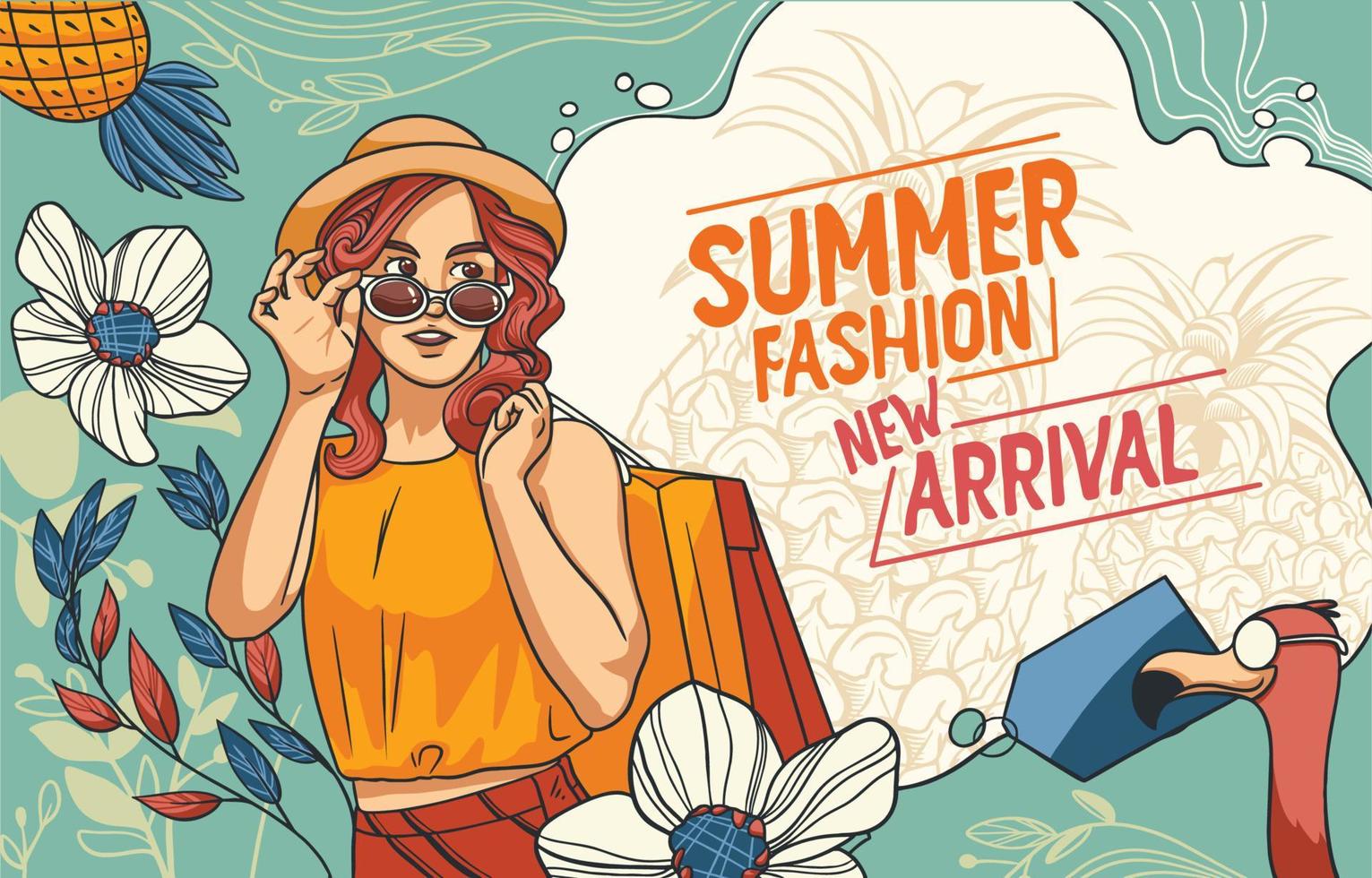 Summer Fashion New Arrival Theme vector