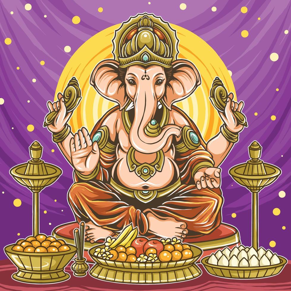 Ganesh Chaturthi Festivity Hindu Religious Traditions vector