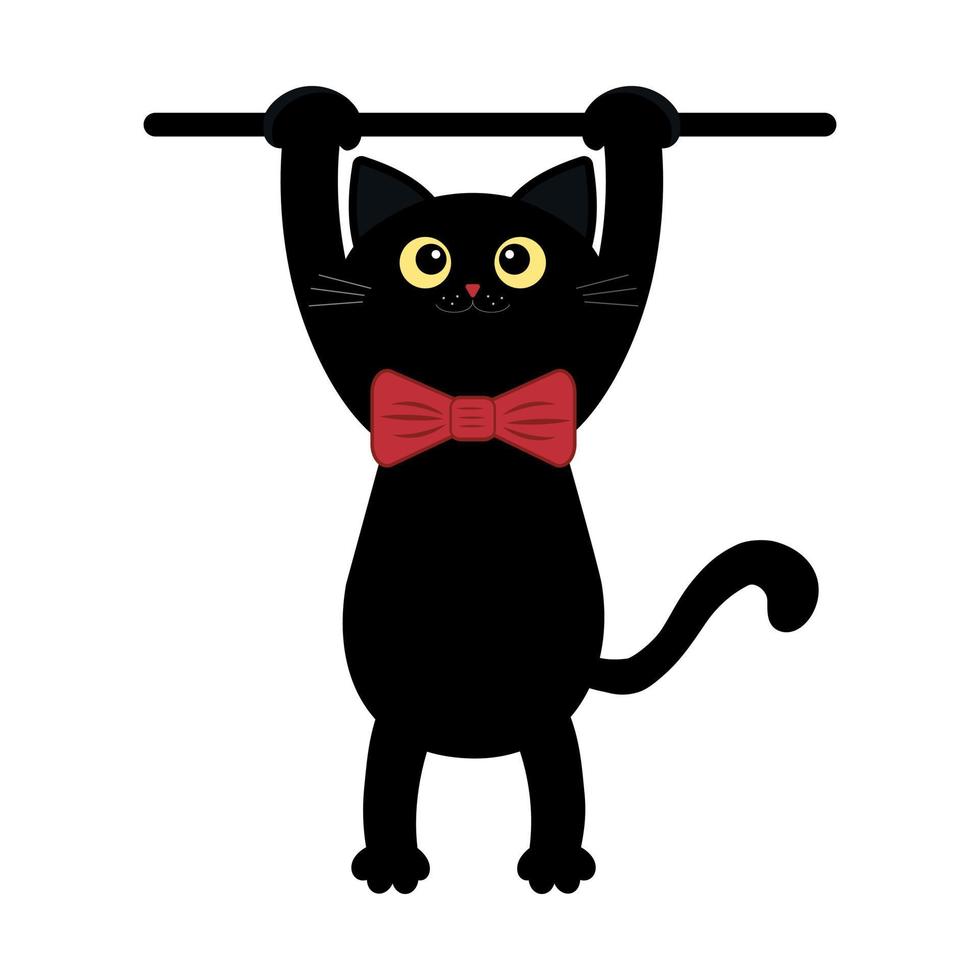 gato negro, cara de gato, mascotas jugando. tatuaje. ilustración vectorial de color vector