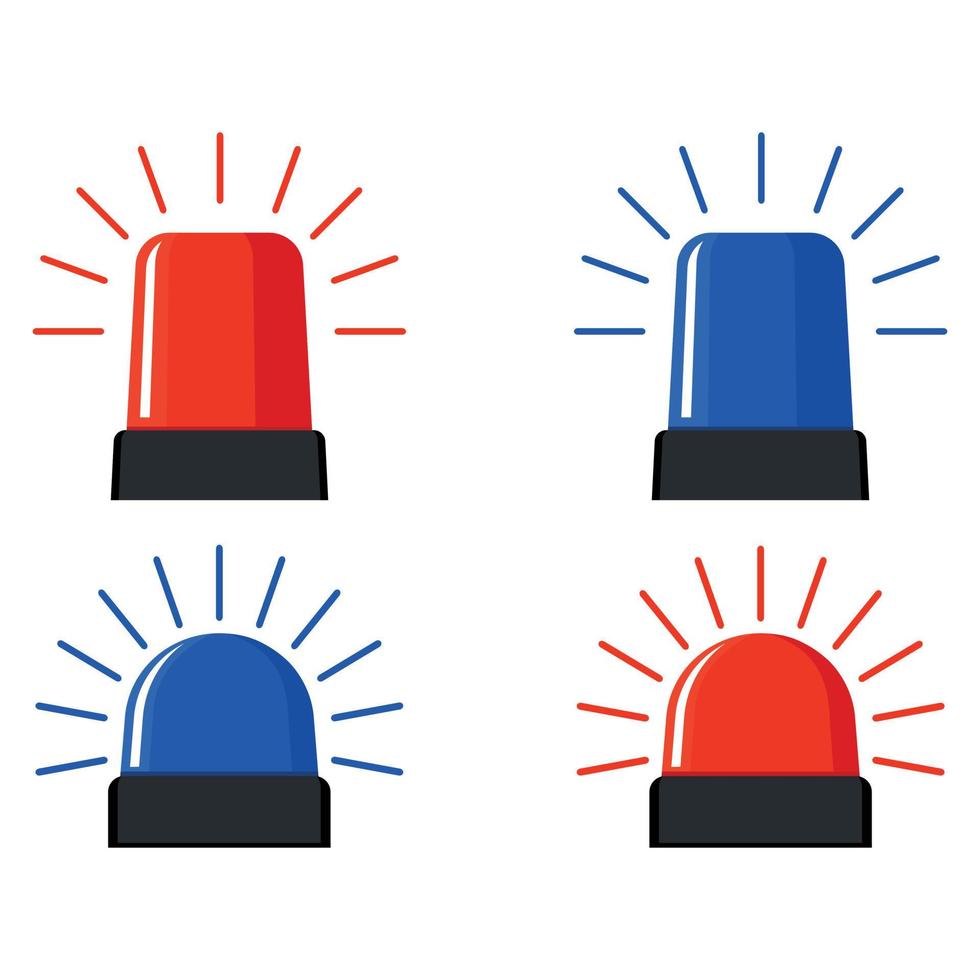 A set of police flashing lights, vector. Red and blue ambulance sirens. Emergency Badges vector