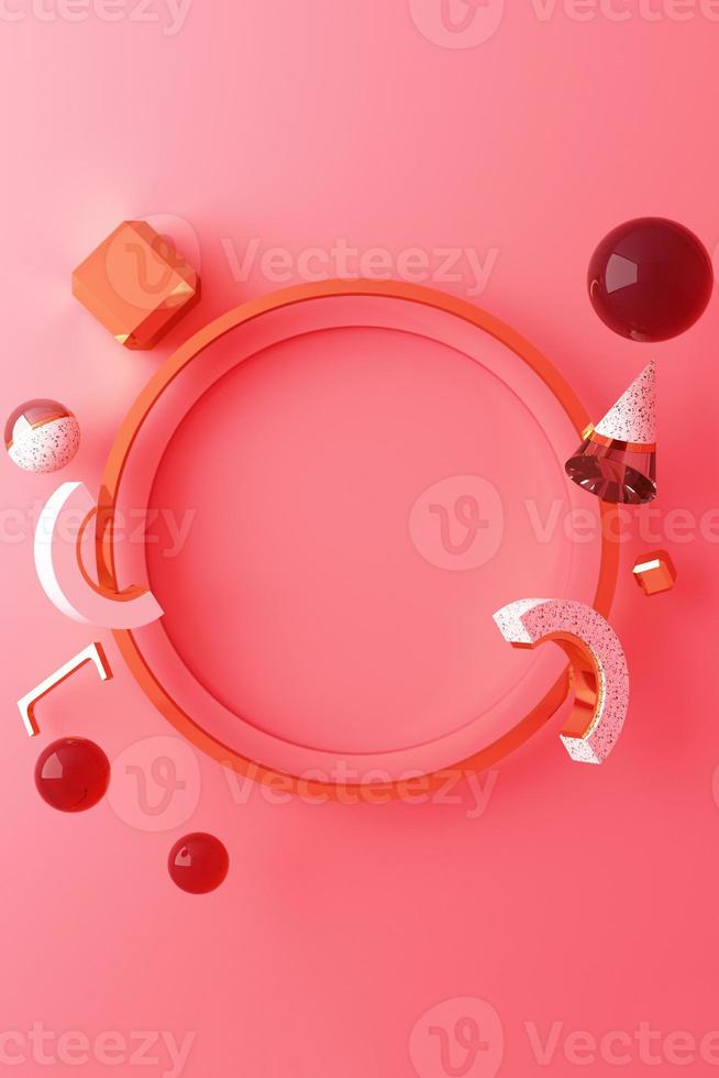 Minimal abstract geometric background with direct sunlight in shades of green and yellow. Showcase scene with empty podium for product presentation 3d rendering photo