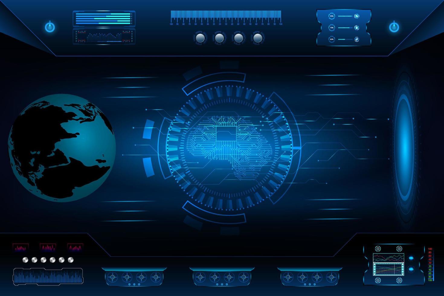 Abstract technology brain circuit Connect the world connect concept innovation background. illustration vector design