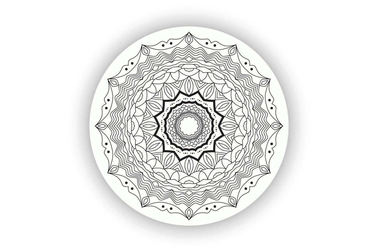 mandala pattern decorative design background.  hand drawn line black. vector illustration