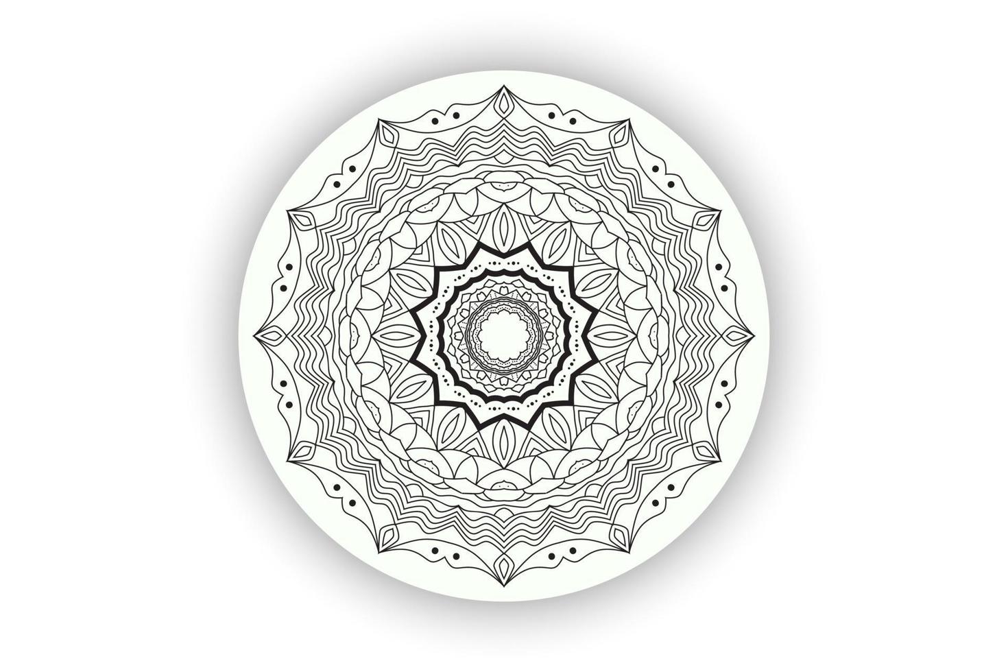 mandala pattern decorative design background.  hand drawn line black. vector illustration