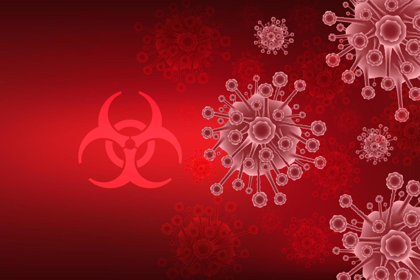 Coronavirus concept outbreak influenza on red background vector