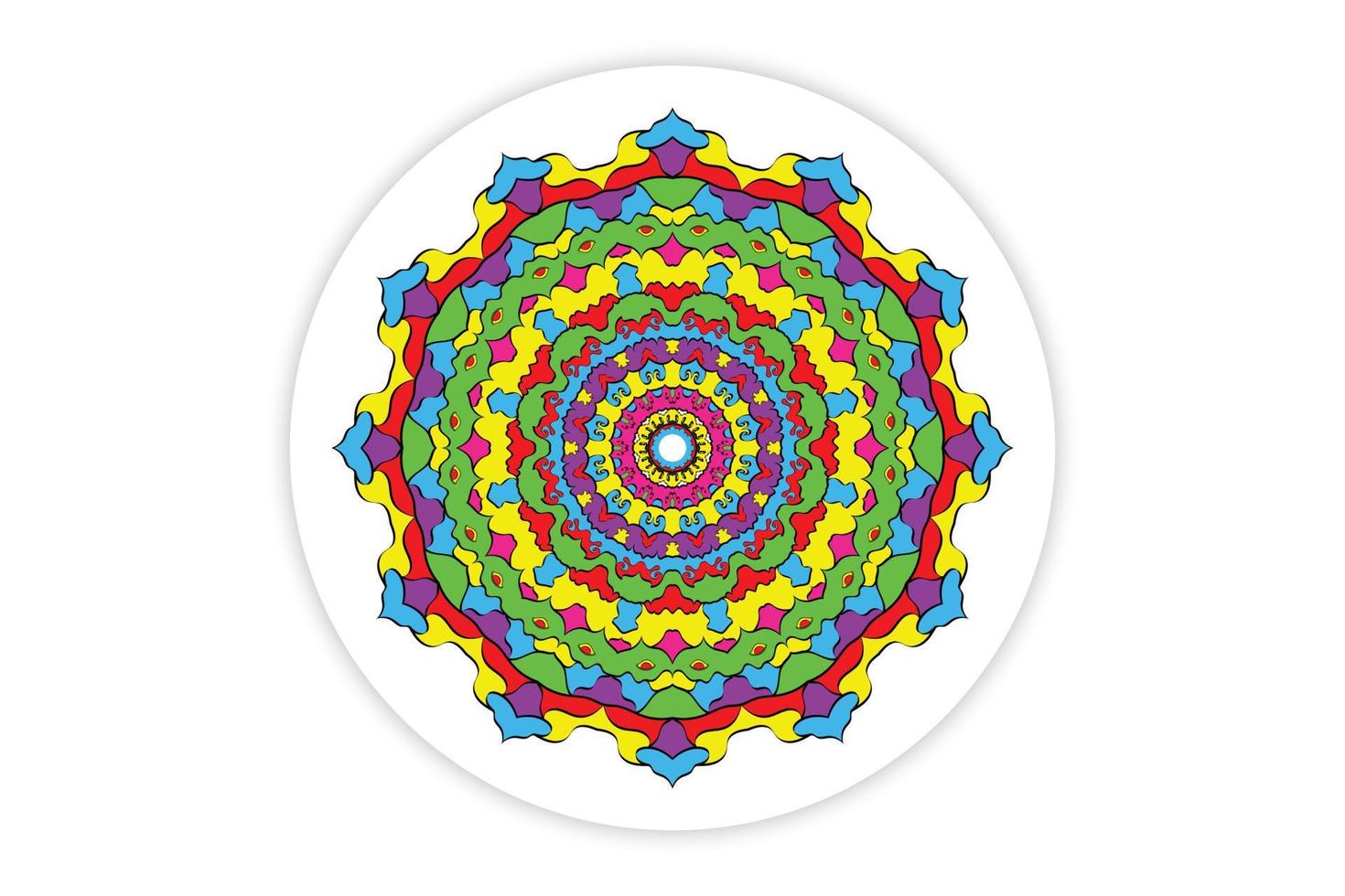 mandala color pattern decorative design background hand drawing art line black and colorful. vector illustration