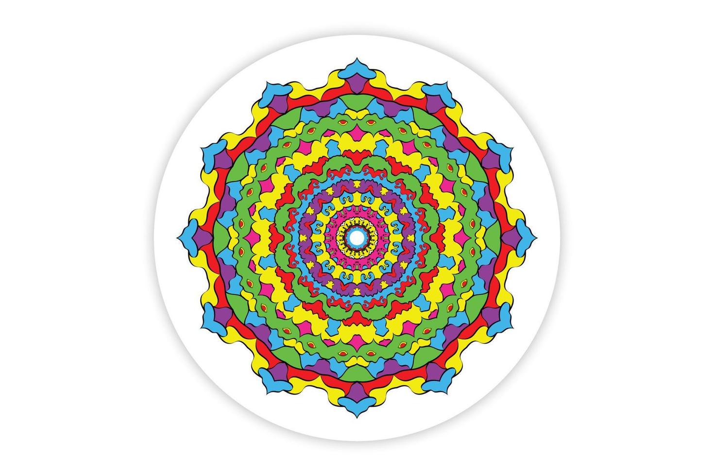 mandala color patrón decorativo diseño fondo mano dibujo arte línea negro y colorido. ilustración vectorial vector