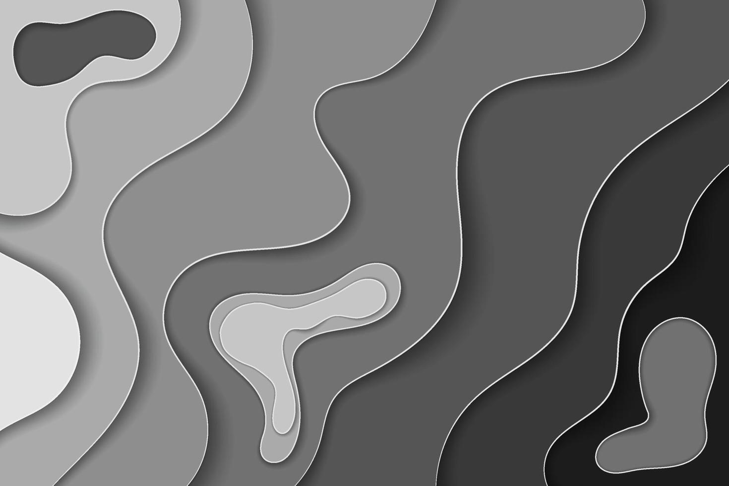 Paper cut Abstract black and white concept background. Vector illustration design template monochrome Hand drawn