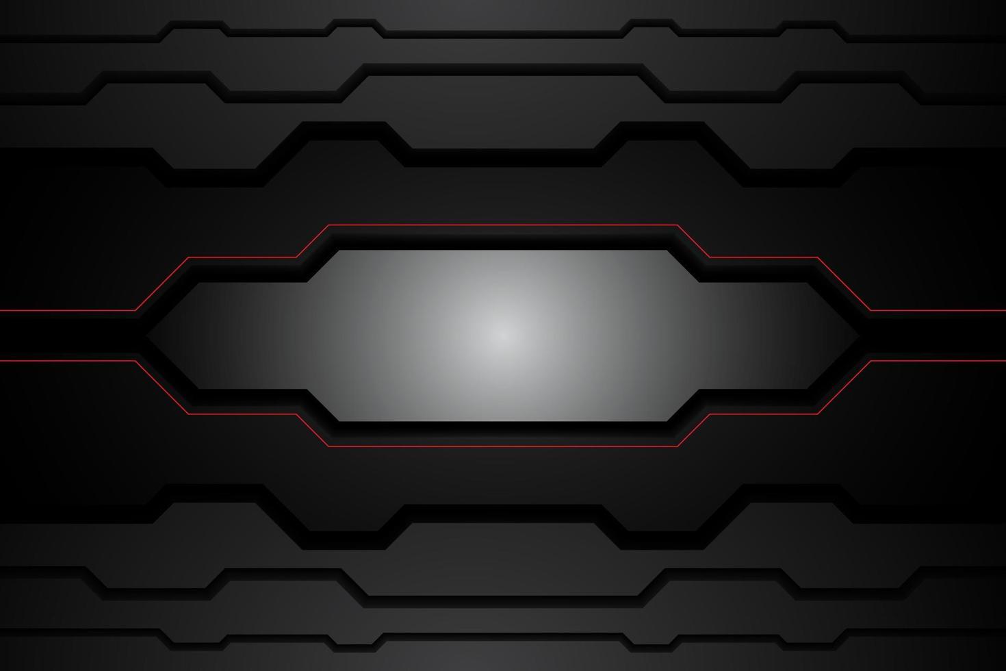 abstract metal black texture and line contrast red on metallic template modern technology design background. vector illustration