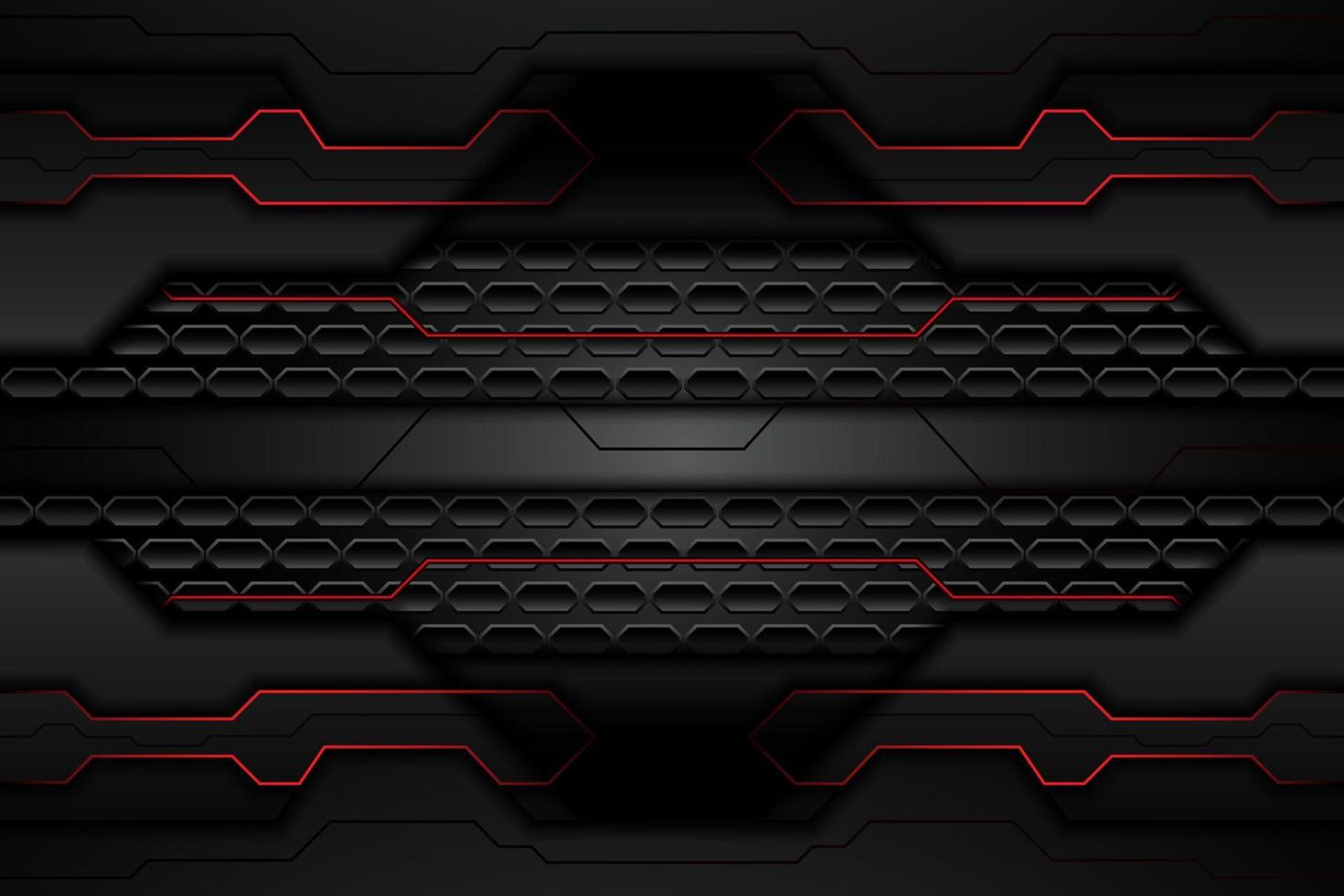 metal plate black and contrast red stripes on steel mesh. template modern technology design background. vector illustration