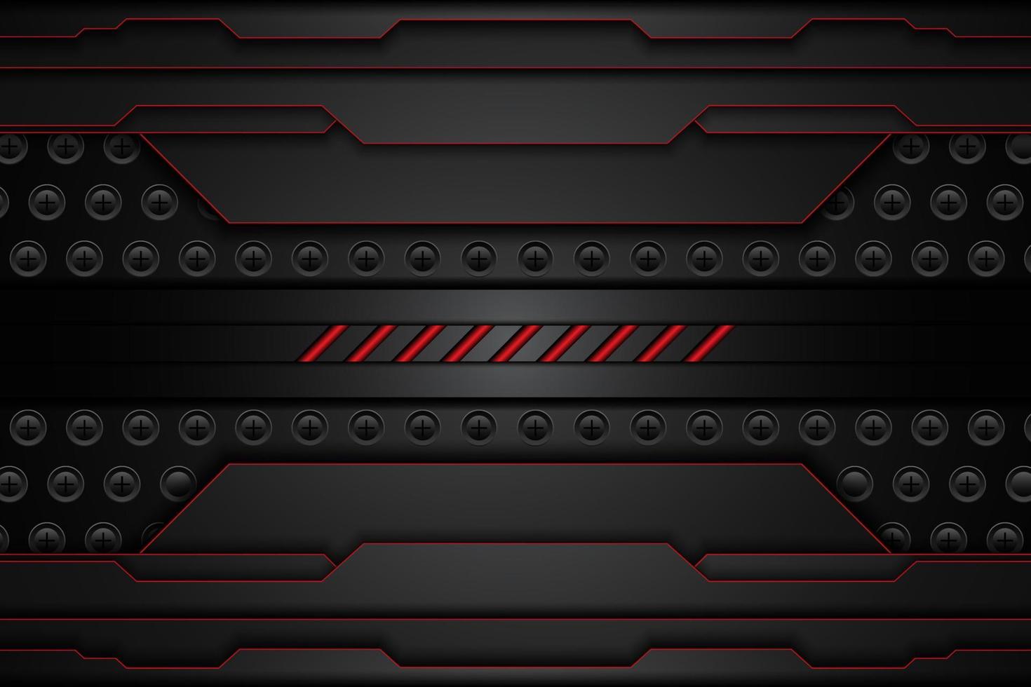 metal plate black and contrast red stripes on steel mesh. template modern technology design background. vector illustration